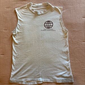 Vintage IFA (International Frisbee Assc) White Sleeveless T-Shirt Rare